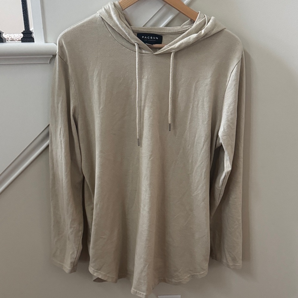 PacSun Men's Beige Hoodie shirt